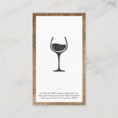 Master Sommelier Wein Barrel Holzplatten Visitenkarte (Rückseite)