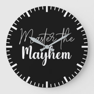 Master the Mayhem, Gym, Hustle, Erfolgsmotivation Große Wanduhr