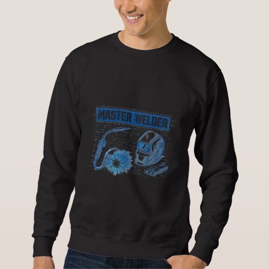 Master Welder Blueprint Technical Schematic Art Sweatshirt (Vorderseite)