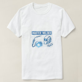 Master Welder Blueprint Technical Schematic Art T-Shirt