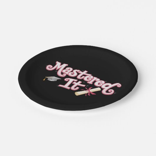 Masterabschluss in IT-Abschluss Pappteller (Schrägansicht)