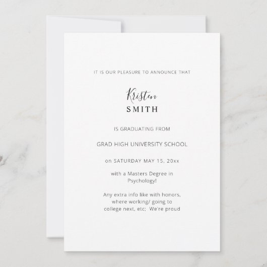 Masterate IT Graduate Foto Ankündigung (Rückseite)