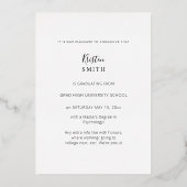 Masterate IT Graduate Gold Foto Folieneinladung (Rückseite)