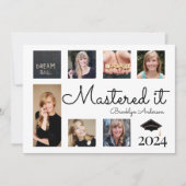 Mastered it Foto Collage Graduate Ankündigung (Vorderseite)