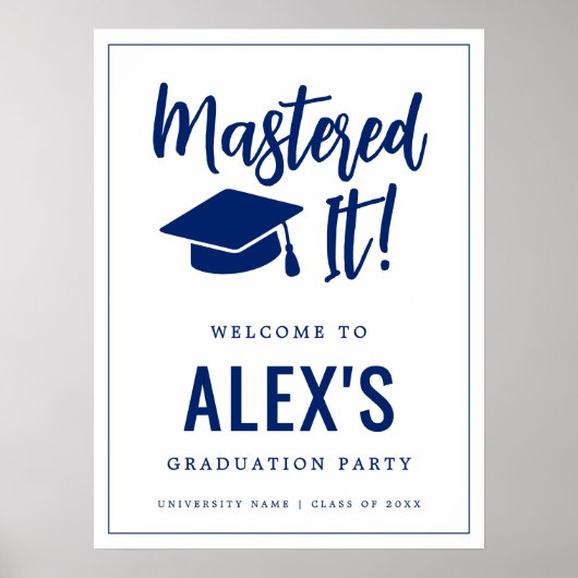 Mastered It Masters Degree Graduation Welcome  Poster (Vorne)