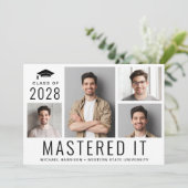 Mastering Foto Master Grad Party Einladung (Stehend Vorderseite)