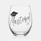 Mastering it Graduation Cap Weinglas Ohne Stiel (Vorderseite)