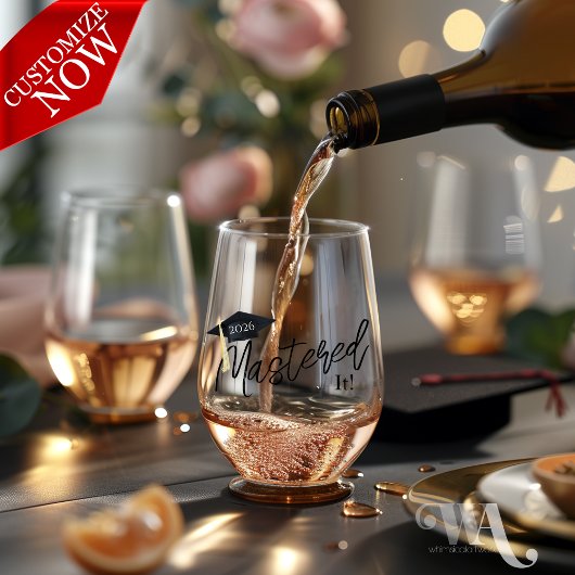 Mastering it Graduation Cap Weinglas Ohne Stiel