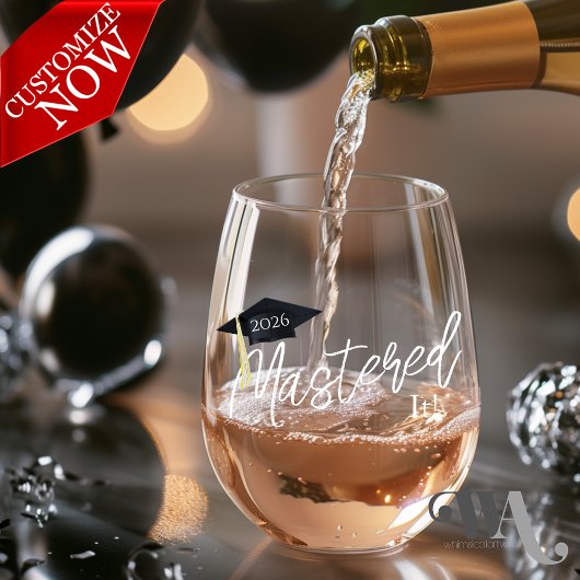 Mastering it Graduation Cap Weinglas Ohne Stiel