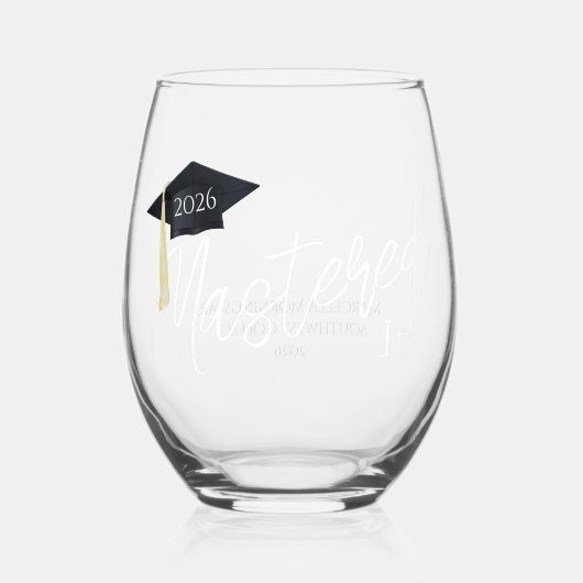 Mastering it Graduation Cap Weinglas Ohne Stiel (Vorderseite)