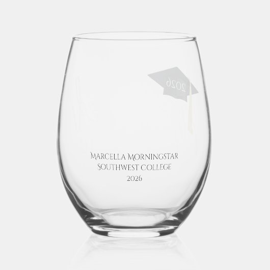 Mastering it Graduation Cap Weinglas Ohne Stiel (Rückseite)