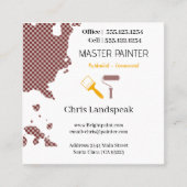 MasterMaler & Brown Yellow Checkerboard-Muster Quadratische Visitenkarte (Vorderseite)