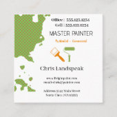 MasterMaler & Gold Green Checkerboard Muster Quadratische Visitenkarte (Vorderseite)
