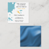 MasterMaler & Light Blue Checkerboard Muster Quadratische Visitenkarte (Vorne/Hinten)