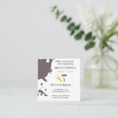 MasterMaler & Navy Blue Checkerboard Muster Quadratische Visitenkarte (Stehend Vorderseite)