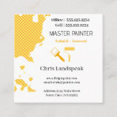 MasterMaler & Orange Yellow Checkerboard Muster Quadratische Visitenkarte (Vorderseite)