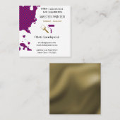 MasterMaler & Red Gold Checkerboard Muster Quadratische Visitenkarte (Vorne/Hinten)