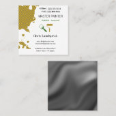 MasterMaler und Graugelbes Schachbrettmuster Quadratische Visitenkarte (Vorne/Hinten)