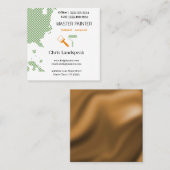 Mastermaler und grünes Orange-Karton Quadratische Visitenkarte (Vorne/Hinten)