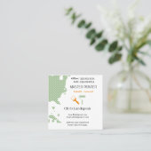 Mastermaler und grünes Orange-Karton Quadratische Visitenkarte (Stehend Vorderseite)