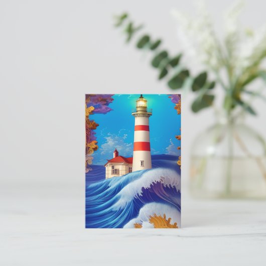 Masterpiece 3D Lighthouse Graphic Visitenkarte (Stehend Vorderseite)