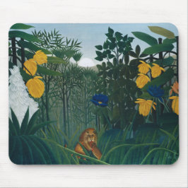 Masterpiece Jungle Lion von Henri Rousseau Mousepad