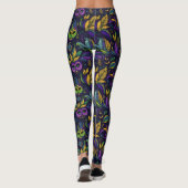 Masterpiece Mardi Gras Masken Muster Leggings (Rückseite)