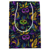 Masterpiece Mardi Gras Masken Muster Mittlere Geschenktüte (Vorderseite)
