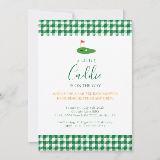 Masters Baby Shower Golf Par tee couple Theme  Einladung (Vorderseite)