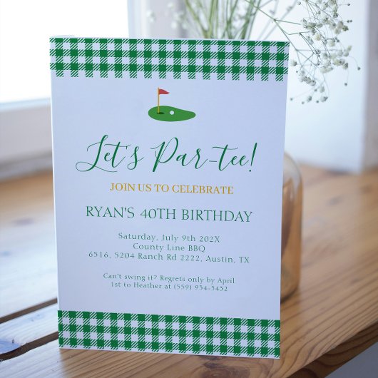 Masters Birthday Golf Theme für ältere Erwachsene Einladung