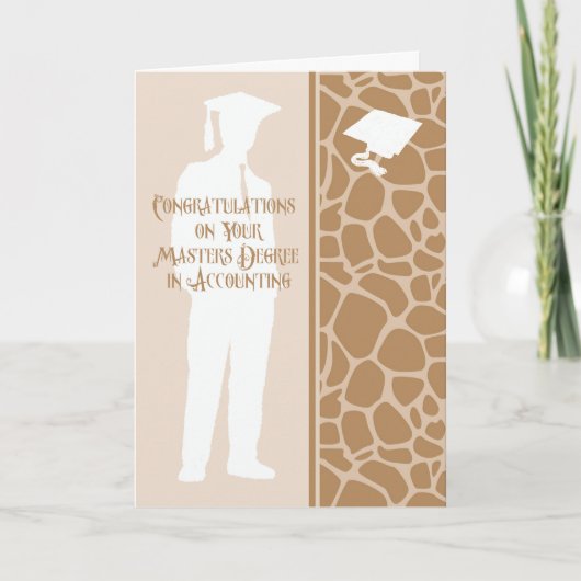 Masters Degree Card in Accounting für Ihn Karte (Vorderseite)