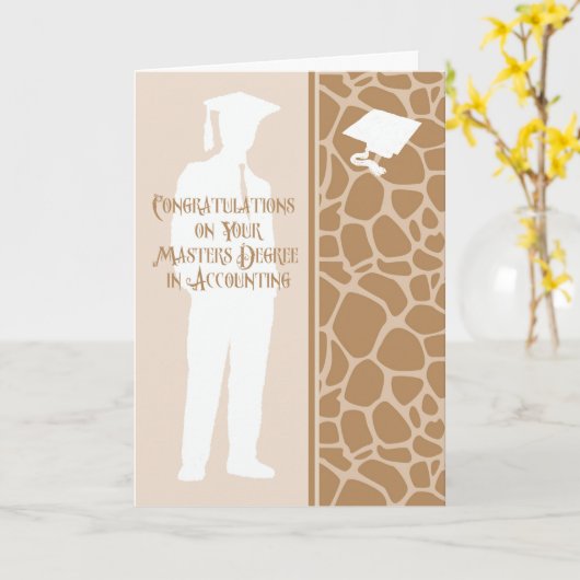 Masters Degree Card in Accounting für Ihn Karte (Gelbe Blume)