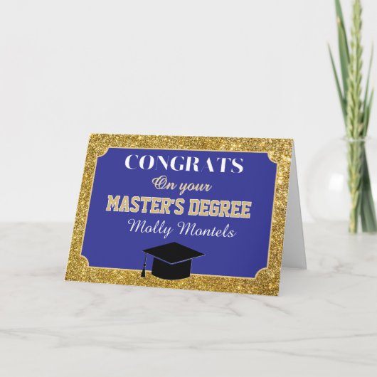 Master's Degree Congrats! Personalized Card Dankeskarte (Vorderseite)