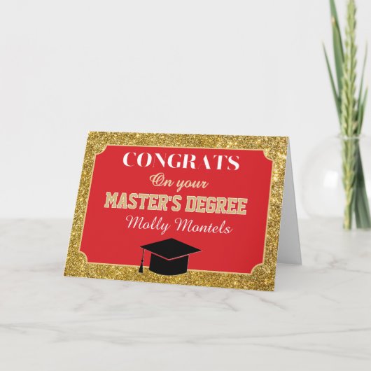 Master's Degree Congrats! Personalized Card Dankeskarte (Vorderseite)