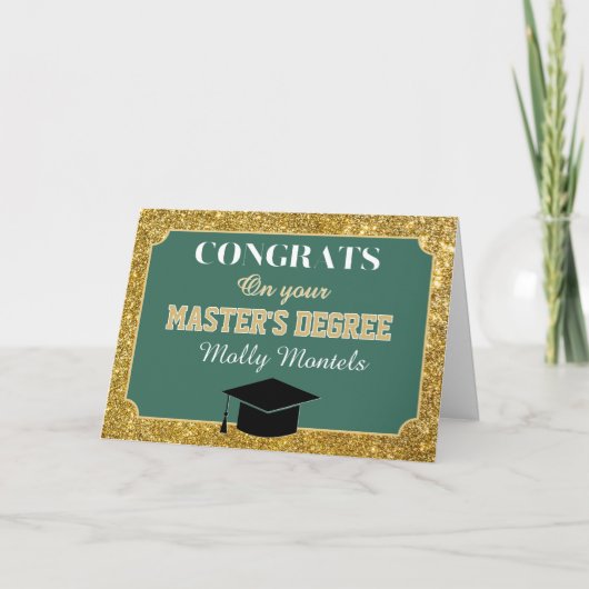Master's Degree Congrats! Personalized Card Dankeskarte (Vorderseite)