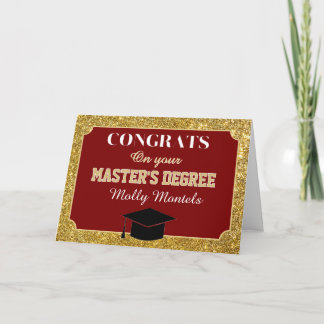 Master's Degree Congrats! Personalized Card Dankeskarte