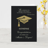 Masters Degree Graduate Gratulation Black Gold Karte (Gelbe Blume)