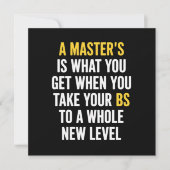 Masters Degree Graduation Funny Humor Quotes  Einladung (Vorderseite)