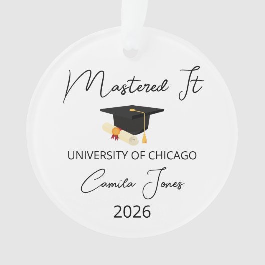 Masters Degree Graduation Gift for Her, Masters De Ornament (Vorderseite)