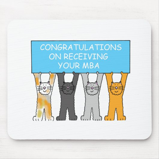 Masters Degree Herzlichen Glückwunsch Cartoon Cats Mousepad (Vorne)