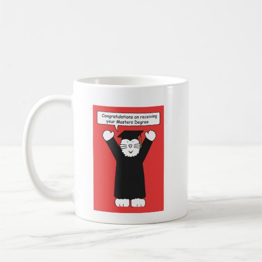 Masters Degree Herzlichen Glückwunsch Cat Lover Kaffeetasse (Links)