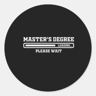 Master's Degree Loading Bitte warten Progress Bar Runder Aufkleber