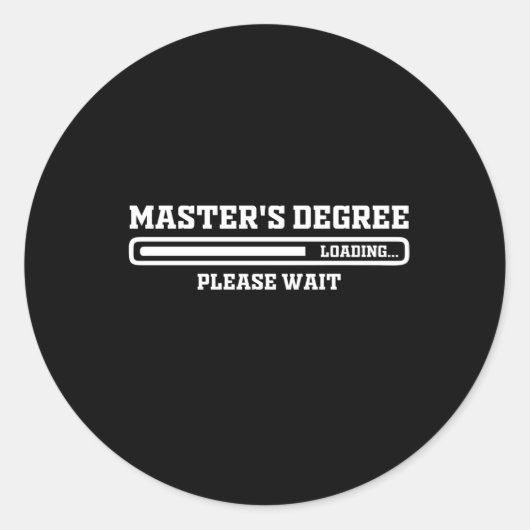 Master's Degree Loading Bitte warten Progress Bar Runder Aufkleber (Vorderseite)