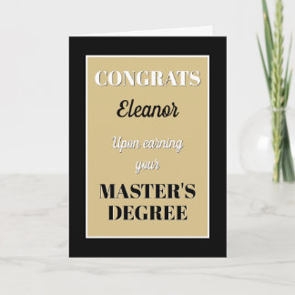 Master's Degree! Personalized graduation Karte