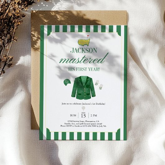 Masters Golf 1st Birthday Invitation Template: Edi Einladung