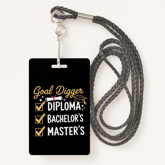 Masters Graduation Goal Digger Mastered It Class  Ausweis (Vorderseite mit Schlüsselband)