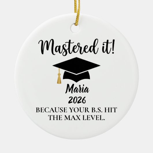 Masters Graduation Ornament, College Graduation  Keramik Ornament (Vorne)