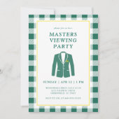 Masters Viewing Watch Party Golf Green Jacket Einladung (Vorderseite)