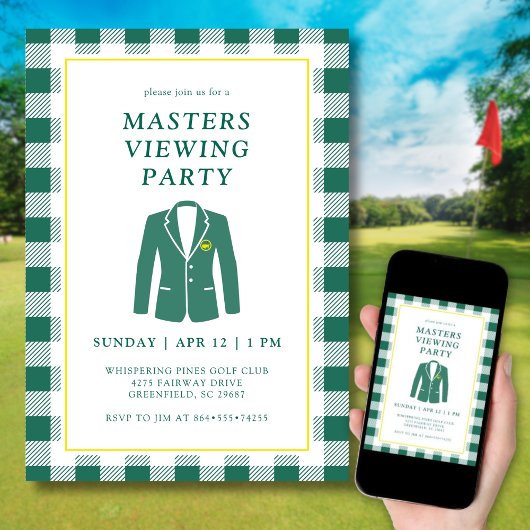 Masters Viewing Watch Party Golf Green Jacket Einladung