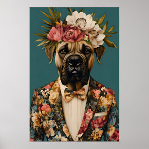 Mastiff-Anzugplakat, Mastiff-Porträt, Mastiff Poster